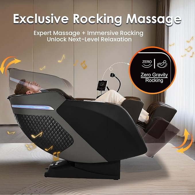Upgraded 4D Massage Chair Full Body, Zero Gravity SL-Track Massage Chair Recliner with AI, Body Scan, Heating, Calf Kneading, Rocking Sleep Mode, Airbags, Foot Rollers, 18 Auto Modes