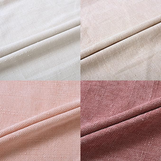 Set of 4 Soft Textured Decorative Throw Pillow Covers 18x18 Inch Cozy Farmhouse Cushion Cover Square Accent Pillow Cases for Bed Couch Sofa Living Room, White Beige Pink