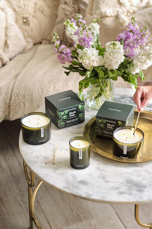 Black Oak Aromatherapy Candle – Bergamot, Cardamom & Oakmoss Scented Candle, Plant-Based Wax, 15.8 oz, 60 Hour Burn Time, Warm & Woody Candle
