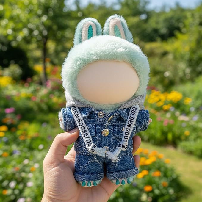 Clothes Fit for 17CM Doll, Fashion Doll Clothes Outfit Set Cute Theme Designer Toys Dress Accessories for Collector Fans Display (G Blue Denim Hoodie)