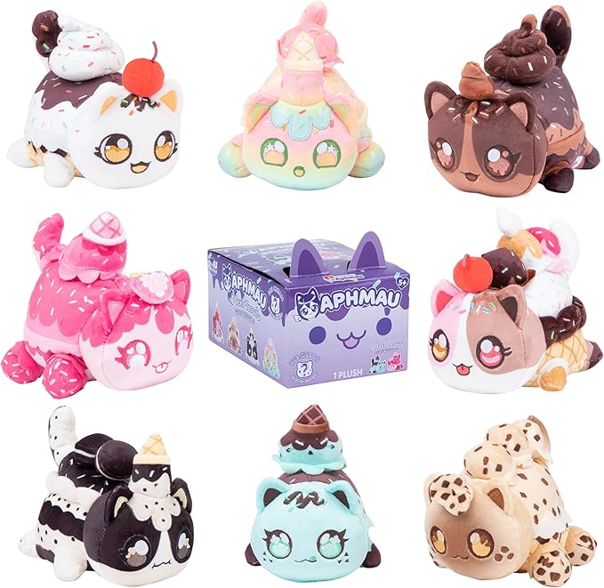 Aphmau 6” MeeMeow Mystery Plush – Ice Cream; YouTube Gaming Channel, Blind Box, 1 of 8 Possible Ice Cream MeeMeows, Official Merch