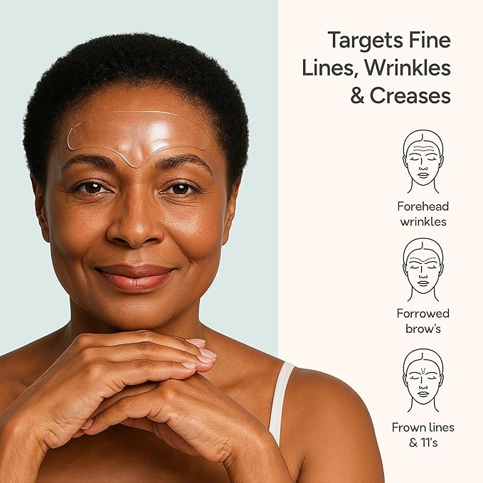 Reusable Silicone Anti-Wrinkle Patches for Forehead & Frown | Hypoallergenic, Moisturizing & Hydrating Patches for Creases, Fine Lines & Expression Lines | 2 pack (2 sets) | Up to 20 Uses