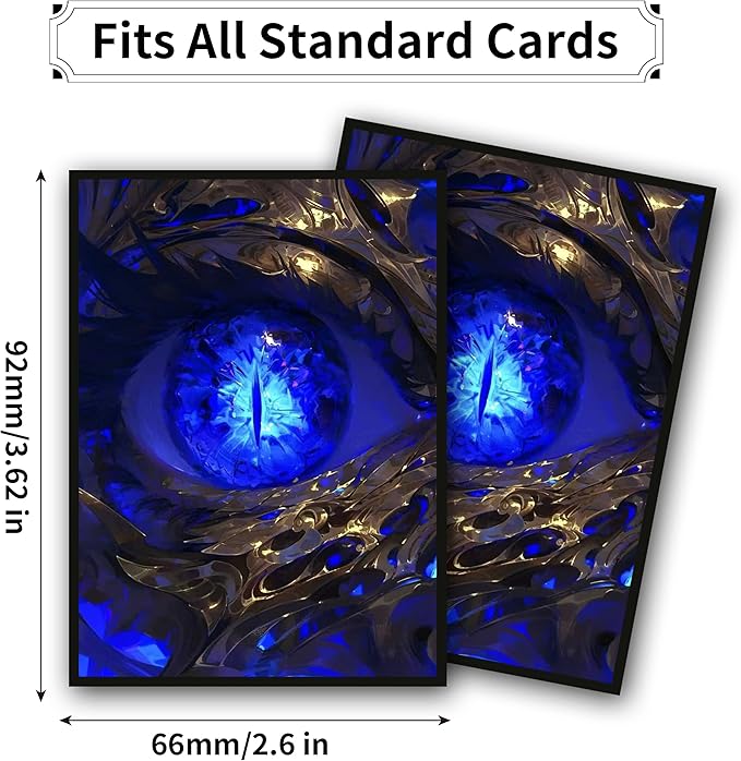 MTG Card Sleeves, Ultra Clear Front & Matte Finish Back, 100 Count Standard Size Matte Art Sleeve for Magic The Gathering (Blue Longan)