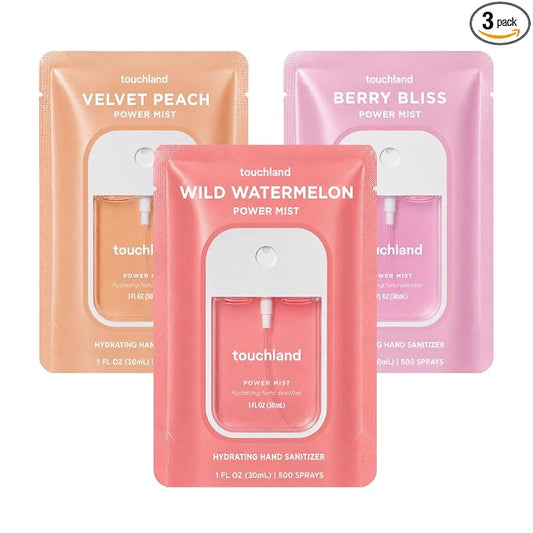 Touchland Hand Sanitizer Spray, Juicy Trio - 3 x 1 FL OZ