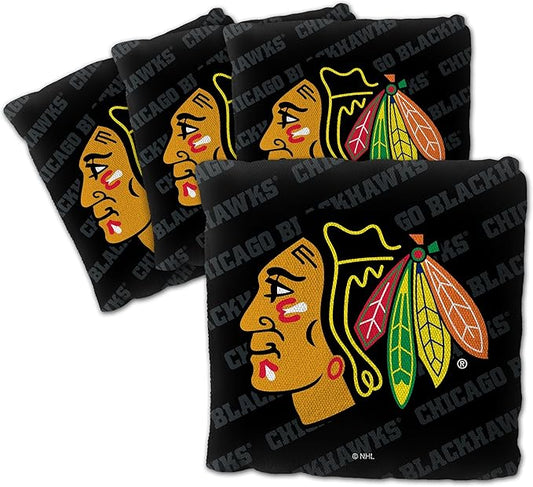 YouTheFan Officially-Licensed NHL Set of 4 Cornhole Bags - All Weather Regulation 6” x 6” Size - 16oz Weight - Designed in USA