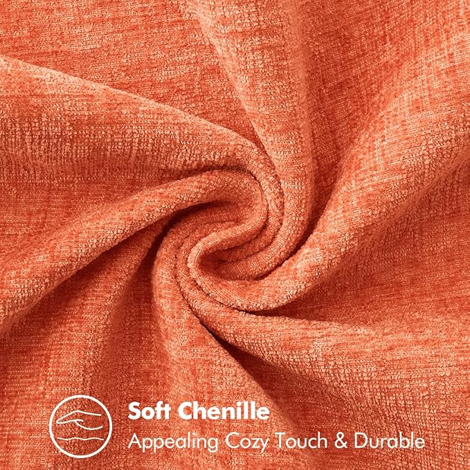 MIULEE Decorative Couch Throw Pillow Covers 20x20 Inch Coral Red 2 Pack | Farmhouse Pillow Covers with Stitched Edge, Soft Chenille Cushion Cases, for Sofa Bed Living Room Home Decor