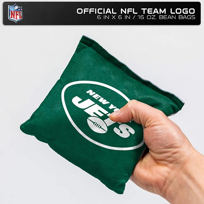 NFL Pro Football Dual Sided Bean Bags by Wild Sports, 8 Count, Premium Toss Bags for Cornhole Set - Great for Tailgates, Outdoors, Backyard