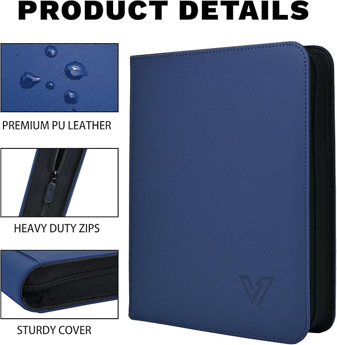 Toploader Binder 4 Pocket,Holds 128 Top Loaders,Top Loader Binder 4 Pocket for 3" x 4"Rigid Cards,Double Sided Card Binder Abulm in 3"x4"Toploaders for Trading Cards
