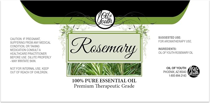Oil of Youth 8oz Rosemary Essential Oil Bulk