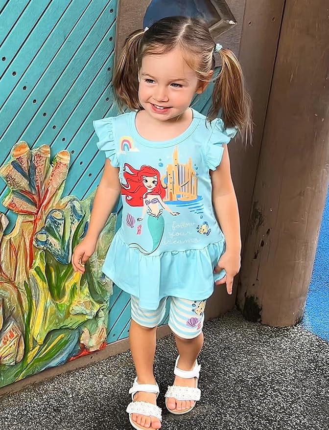 Disney Minnie Mouse Frozen Princess Marvel Toddler Girls Clothes Long Sleeve Sweatshirt + Leggings 2pcs Outfits Set 2-6Y