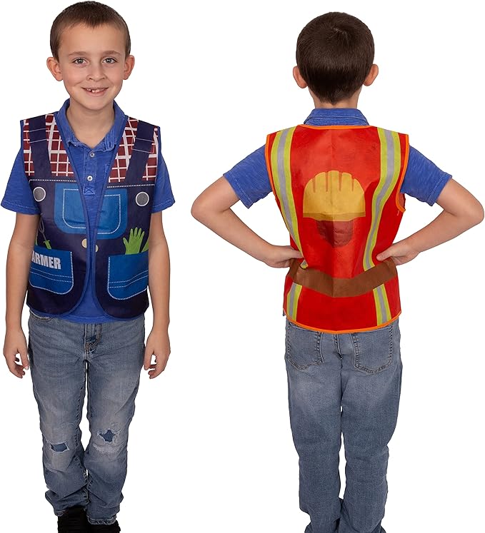 Tigerdoe Dress Up Clothes for Toddlers - 7 Pcs of Vest - Pretend Play School Set - Career Costumes - Role Play Costume