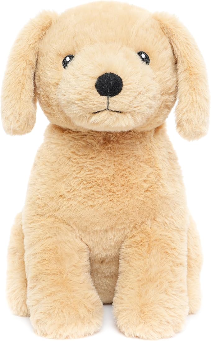 Golden Retriever Stuffed Animal Dog Puppy Plush Toy with Embroidered Eyes for Babies, Boys, Girls, Kids - No Hard Parts, 12 inches