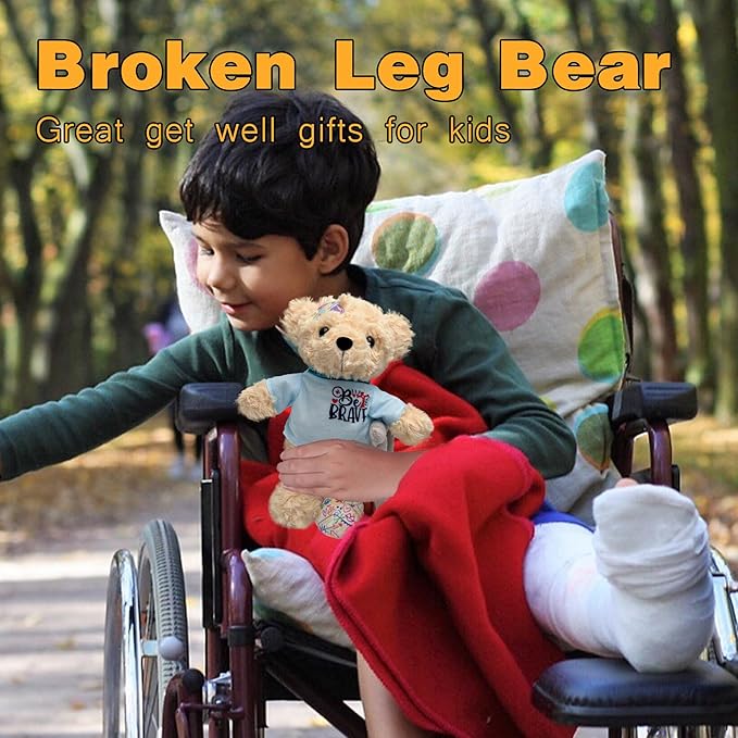 2-Pack Get Well Soon Bears - Broken Arm & Leg Plush Stuffed Animals in Hospital Gowns | Recovery Gift Set for Kids, Toddlers, Boys & Girls | Super Soft Plush with Safety Certified Get Well Gifts