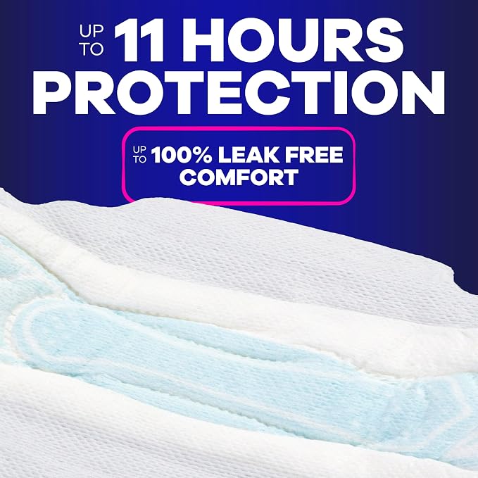 Always Maxi Overnight Pads with Wings for Women, Size 4, Overnight Absorbency, Unscented, 84 Count (3 Packs of 28)