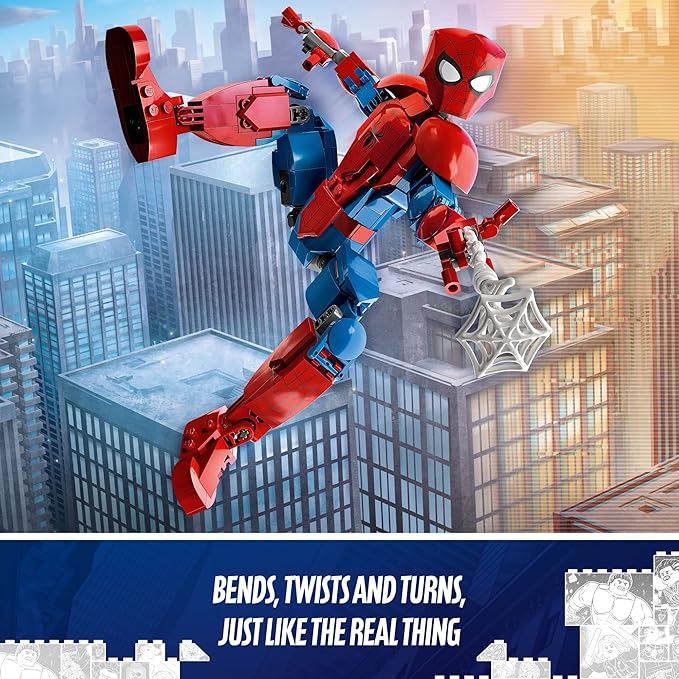 LEGO Marvel Spider-Man Building Toy, Fully Articulated Action Figure, Superhero Movie Set with Web Elements, Gift for Grandchildren, Collectible Model for Boys, Girls and Kids Ages 8 and Up, 76226