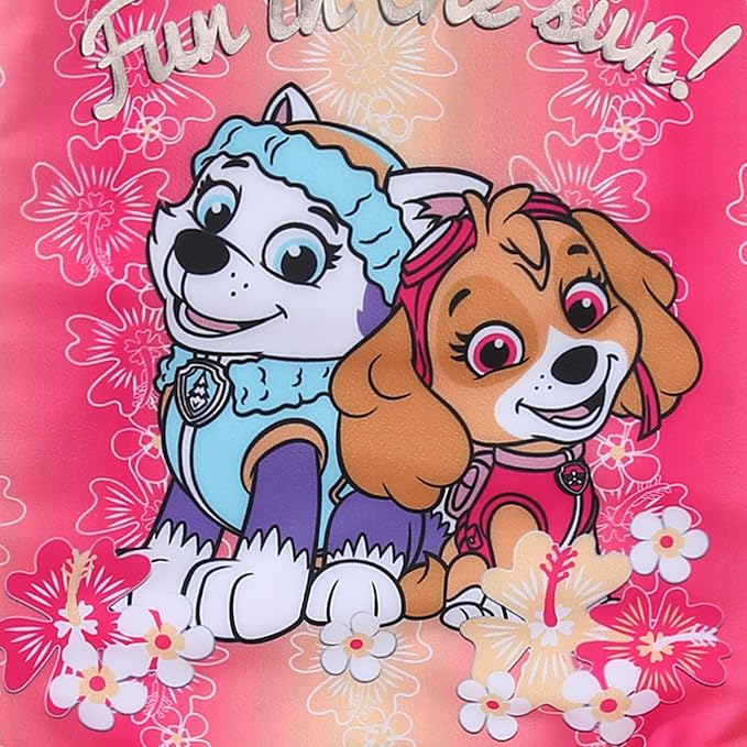 Paw Patrol Nickelodeon Girls UPF 50+ One Piece Long Sleeve Rash Guard Bathing Suit for Toddler and Big Kids