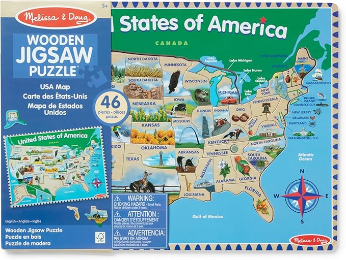 Melissa & Doug USA Map Wooden Puzzle (45 pcs)