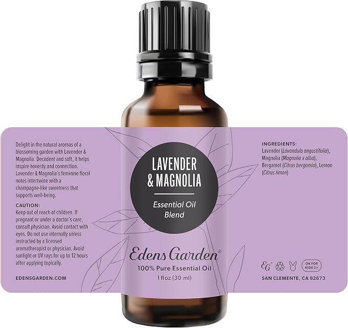 Edens Garden Lavender Magnolia Essential Oil Blend- 100% Pure Premium Grade, Undiluted, Natural, Therapeutic, Aromatherapy, The Best for Skin, Candle, Laundry 30 ml (1 fl oz)