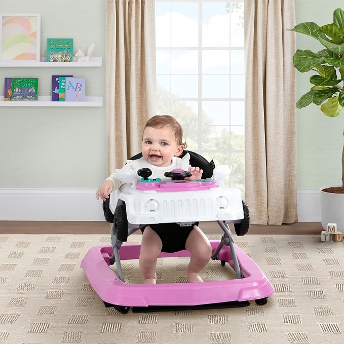 Jeep Wrangler Activity Walker by Delta Children, White/Pink