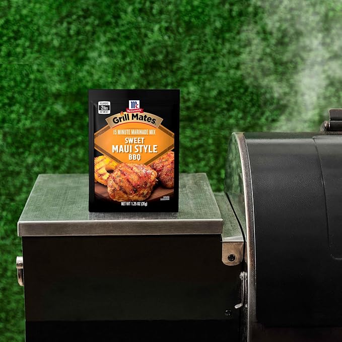 McCormick Grill Mates Marinade Mix, Hawaiian Style BBQ, Tropical Hawaiian-Inspired, 15 Minute Marinade for Chicken, Pork, and Seafood, 1.25 oz (Pack of 12)