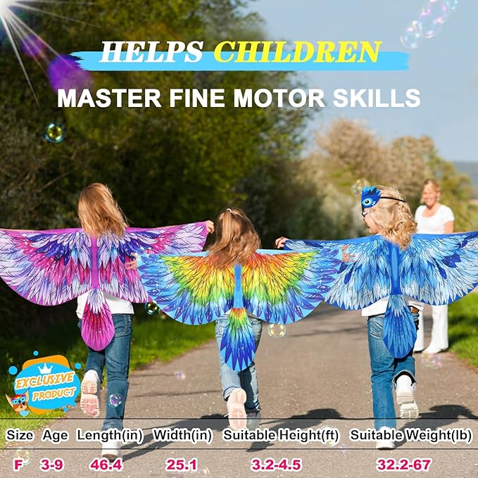 Bird-Wings Parrot Eagle Costume for Kids Headbands as Toddler Boys Dress-Up Jungle Animal Toys Party Favors Gifts