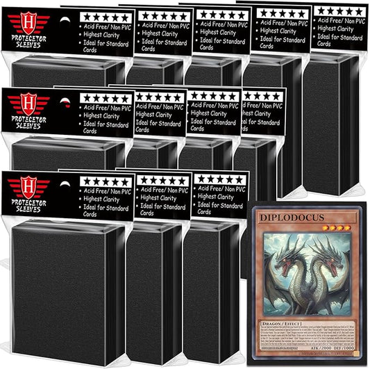 1200 Pcs Black Card Sleeves for Trading Cards, Soft Clear Card Protective Sleeves Deck Card Protectors Fit for Baseball Cards, Sports Cards, MTG, Game Card Standard Cards