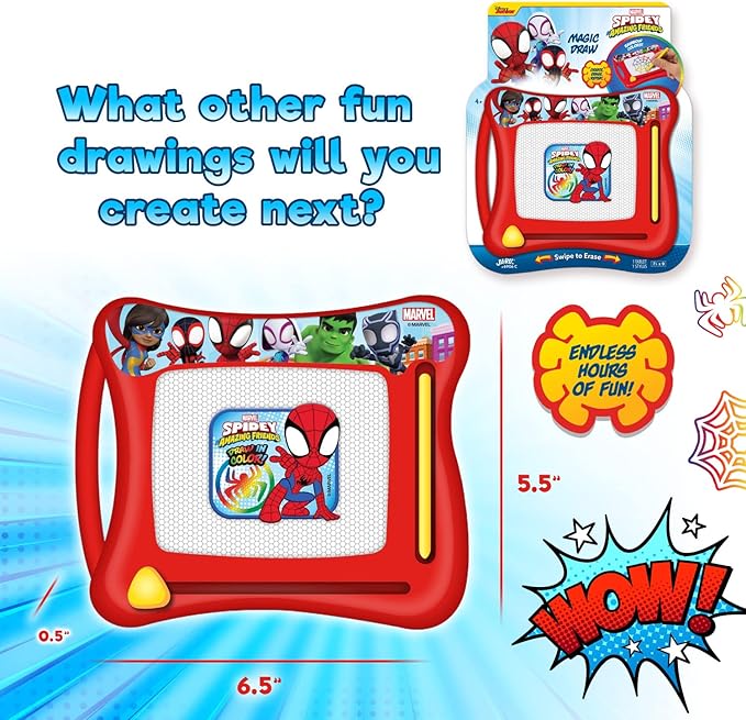JA-RU Disney & Marvel Magnetic Drawing Board for Kids (3 Units Assorted) Disney Princess, Mickey Mouse, Spiderman. Mess-Free Car Ride Activities. Preschool Learning Toys. ABC-6906-3s
