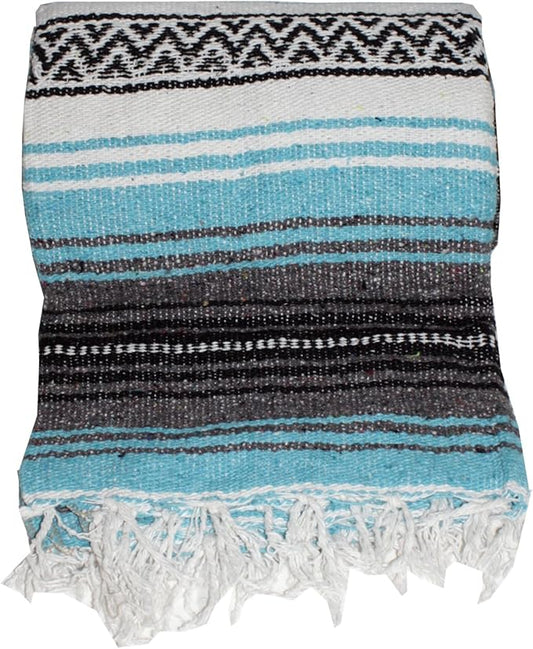 Canyon Creek Authentic Mexican Yoga Falsa Blanket (Turquoise)