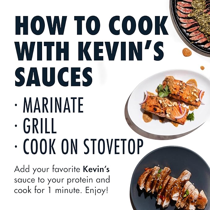 Kevin's Natural Foods Simmer Sauce, Teriyaki/Thai Coconut/Korean BBQ | Paleo Variety Pack, Stir-Fry Sauce, Gluten Free, No Preservatives, Non-GMO