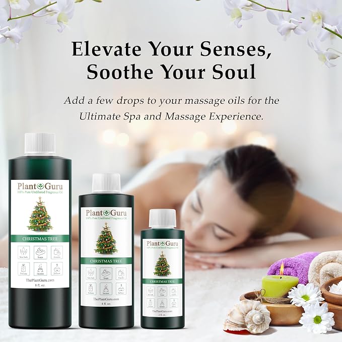 Christmas Tree Fragrance Oil 8 fl. oz. Holiday Scented Oil for DIY Soap Making, Candles, Bath Bombs, Body Butters. Used in Aromatherapy Diffusers, Burners and Warmers. Great for Lotions and Creams.