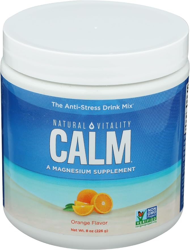 Natural Vitality Orange Flavor Magnesium Anti-Stress Drink Mix, 8 OZ