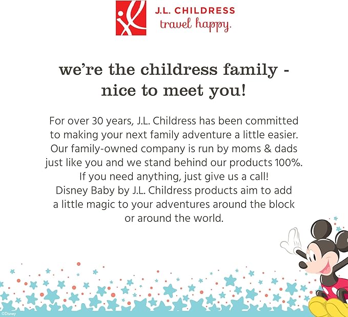 J.L. Childress Disney Baby Side Sling Stroller Cargo Net - Stroller Organizer Attachment for Storage, Mesh Bag for Baby Accessories, Universal Fit - Mickey, Black