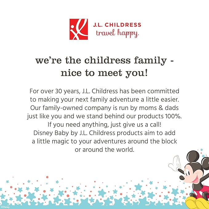 J.L. Childress Disney Baby Gate Check Bag for Car Seats - Travel Bag for Airplane, Fits All Baby & Infant Car Seats, Airport Accessories for Gate Check, Flying Essentials - Mickey Mouse, Red