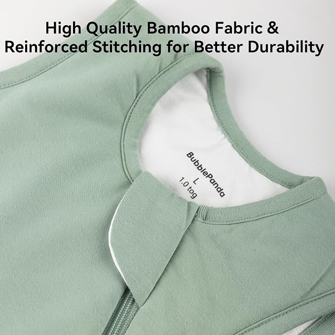 BubblePanda Rayon Made from Bamboo Sleep Sack 12-18 Months 1.0 Tog Soft Toddler Sleeping Sack for Babies 2-Way Zipper Baby Wearable Blanket