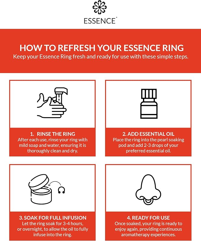 Essence Wearable Aromatherapy Nasal Diffuser – Grapefruit Essential Oil Nose Ring Silicone Inhaler for Stress & Mood Support - Made in USA & Travel-Friendly