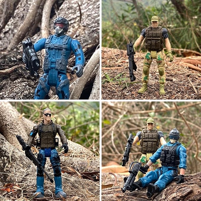 Army Men, 6 Pcs Army Men Action Figure, Toy Soldiers with Weapon Military Playset Army Toy Set Birthday Gift for Kids Boys