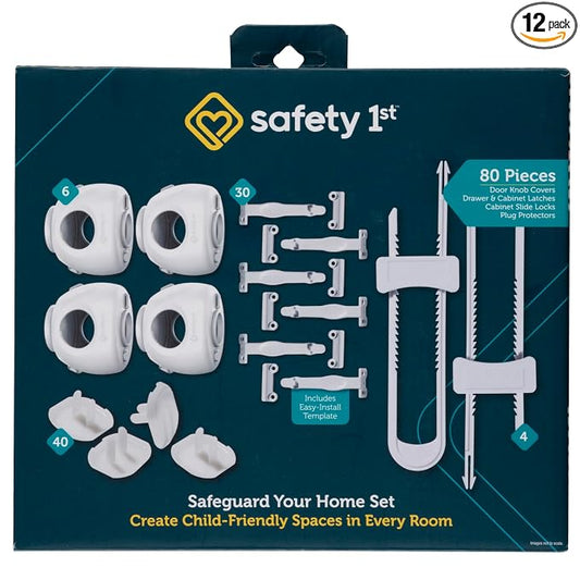 Safety 1st Home Safeguarding and Childproofing Set (80 Pcs), White (Pack of 12)