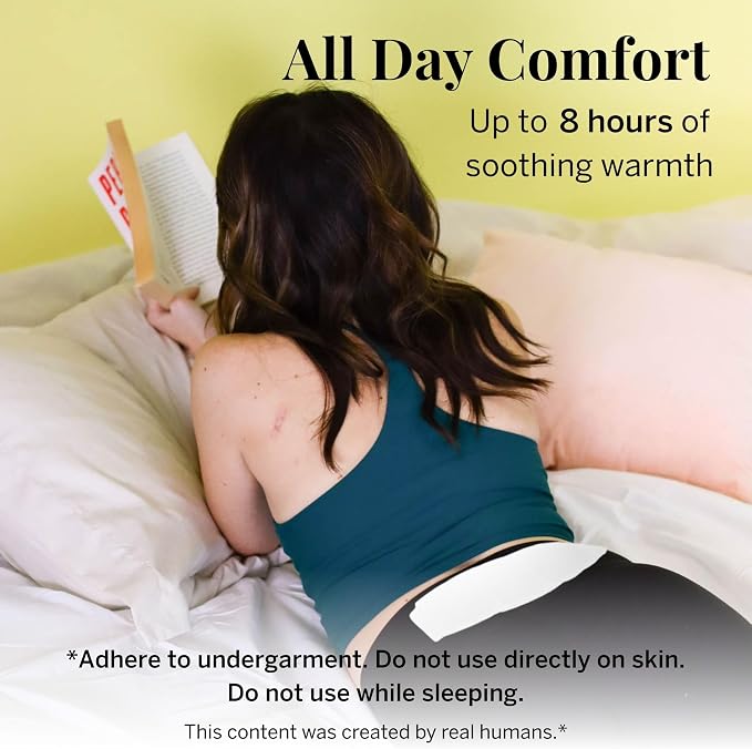Pixie Heating Pad – Large Air-Activated Disposable Warmth Pads for Lower Abdomen & Back – Up to 8 Hours of Continuous Heat – Drug-Free, Portable & Discreet – 12 Count Value Pack