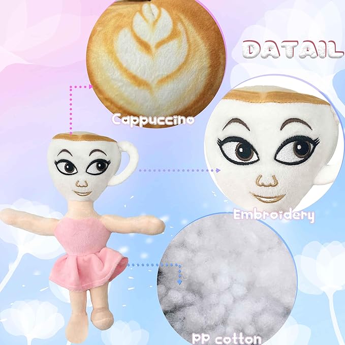 Italian Brainrot Ballerina Cappuccino Plush Rot Toy 2025 New Ai Crafted Stuffed Animal plushies Inspired plushies Toy Figures Plush Keychain Birthday Decora