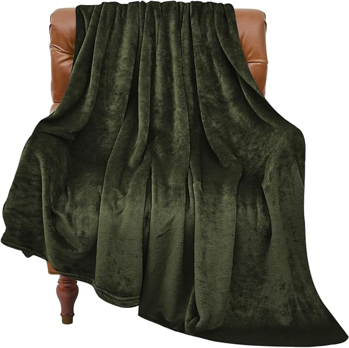 BEDELITE Fleece Blanket Soft Plush Throw for Couch Olive Green 50"x60" | Ultra Soft Fleece, Plush Microfiber, Lightweight Warmth, All Season Comfort, Fade Resistant, Machine Washable, Couch Sofa Bed
