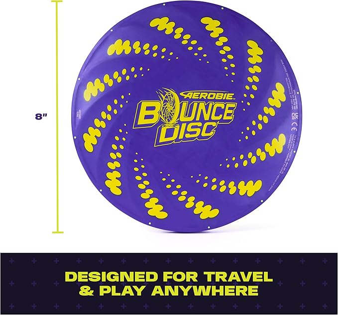Aerobie Bounce Disc, Throwing Disc Toy for Kids, Backyard Toys & Outdoor Games for Adults & Family, Ages 5 & Up