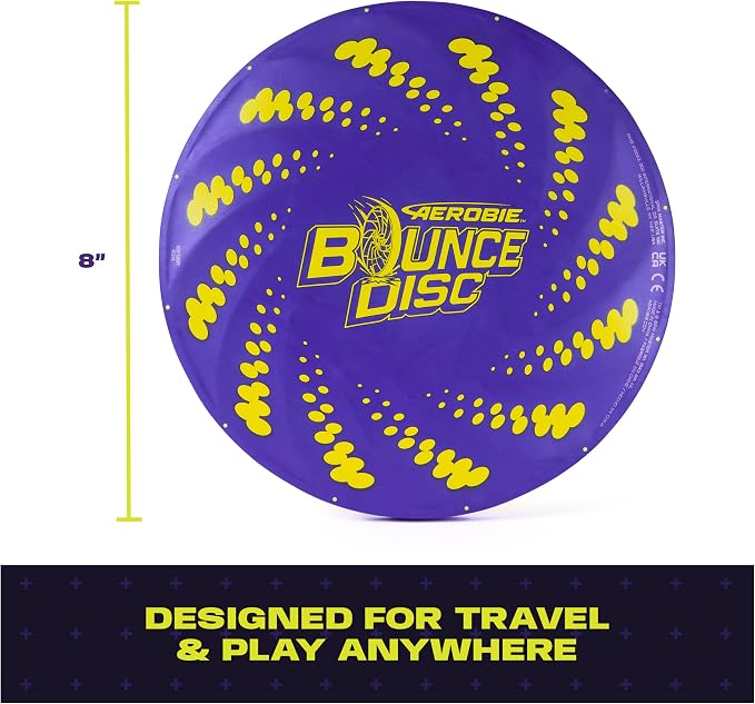 Aerobie Bounce Disc, Throwing Disc Toy for Kids, Backyard Toys, Outdoor Games for Adults & Family, Ages 5 & Up