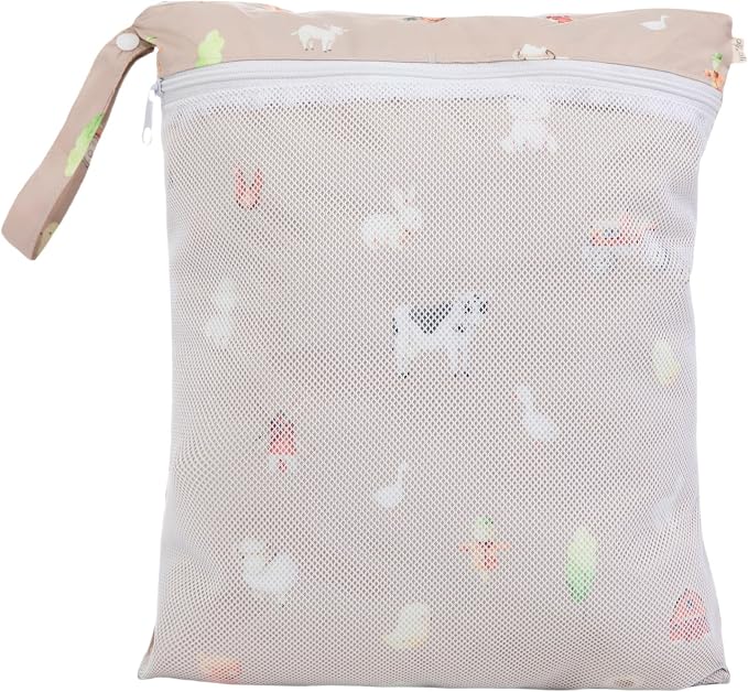 Ali+Oli Wet Dry Bag, Dual Compartment, Water Resistant, Baby Gear | Swimwear storage, Stroller attachment, Daycare essentials, Clothing separation, Travel organization, Reusable