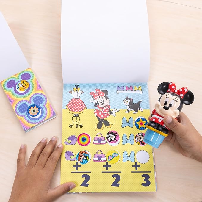 Melissa & Doug Sticker Wow!™ Disney Minnie Mouse Bundle: 24-Page Activity Book, Refillable Sticker Stamper, Mini Pad, 500 Stickers, Arts and Crafts for Kids Ages 3+
