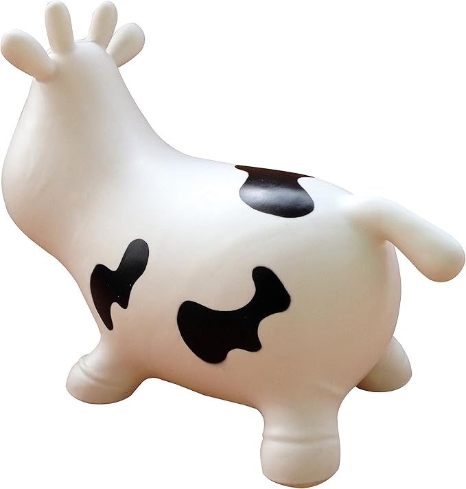 AppleRound Inflatable Ride-on Bouncy Animal Hopper – Horse, Cow or Unicorn – Kids Space Hopper Bouncer with Hand Pump – Jumping Toy for Indoor/Outdoor Play