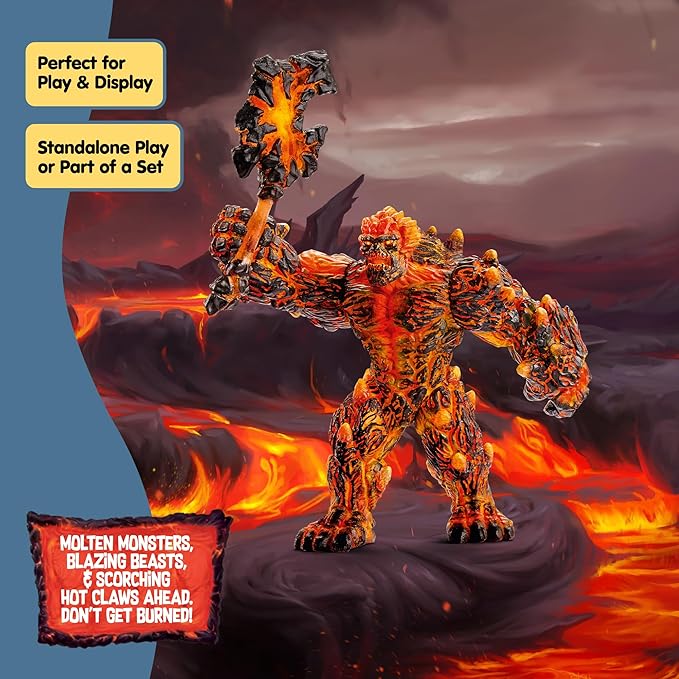 Schleich Eldrador Creatures Mythical Monster - Posable Lava Golem Fantasy Action Figure, Highly Durable, for Boys and Girls Ages 7+