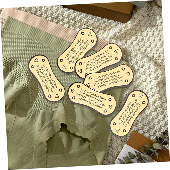 GANAZONO 100pcs Protective Stickers for Swimwear Adhesive Panty Liners Warning Labels for