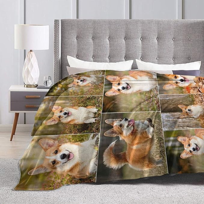QETXVI Custom Blanket with Photos Text Customized Blanket Personalized Flannel Throw Blankets for Adult Kid Birthday Christmas Halloween Fathers Mothers Valentines Gift - 50"x 60"