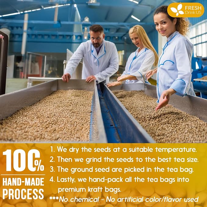 FreshDrinkUS, Premium 30 Fenugreek Tea Bags, 100% Natural & Pure from Fenugreek. Fenugreek Herbal Tea. Made with Natural Material Tea Bags. No Sugar, No Caffeine, No Gluten, Vegan.