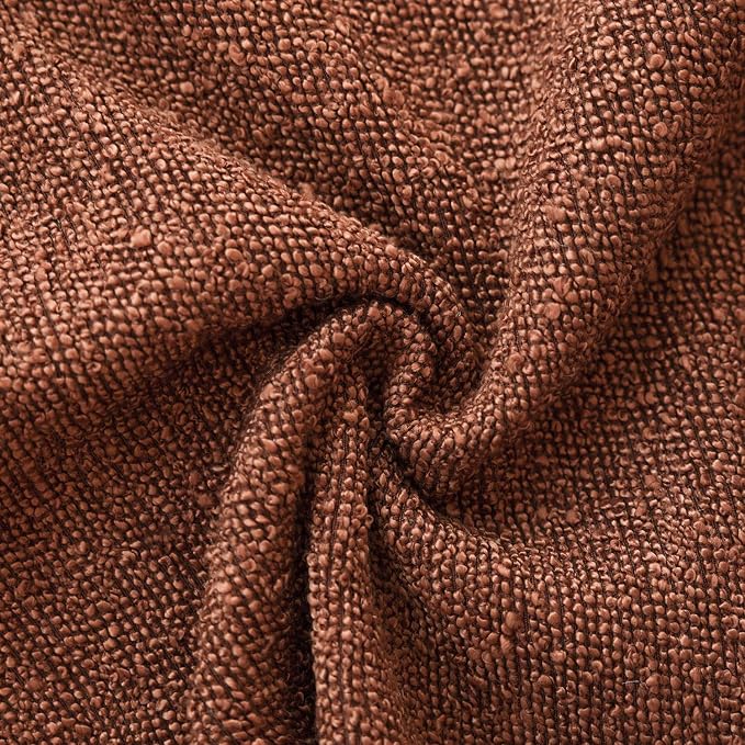 Foindtower Pack of 2 Textured Boucle Throw Pillow Covers Accent Solid Decorative Lumbar Pillow Cases Cozy Couch Cushion Case for Chair Sofa Bedroom Living Room Home Decor 12x20 Inch Red Taupe